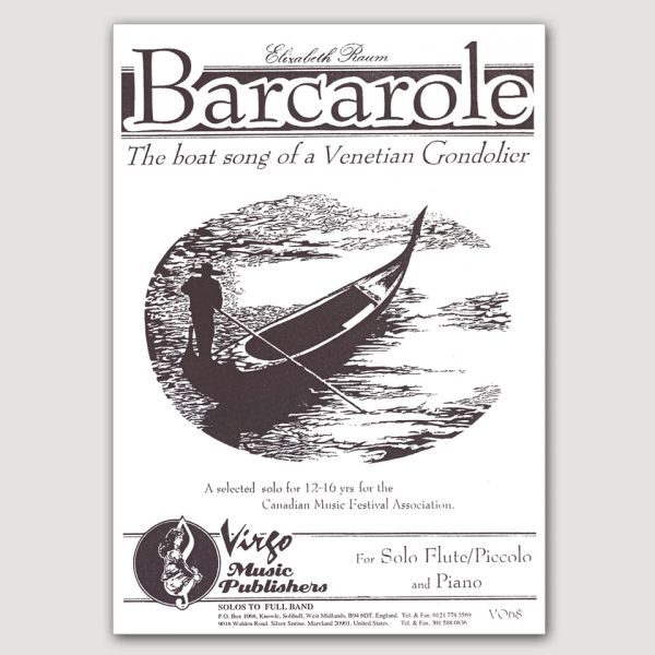 BARCAROLE (Elizabeth Raum) for Flute/Piccolo with Piano - VO68